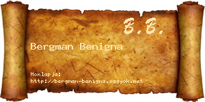 Bergman Benigna névjegykártya